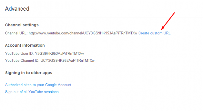 custom_URL youtube channel url change