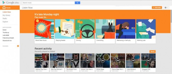songza google play music streaming service playlists