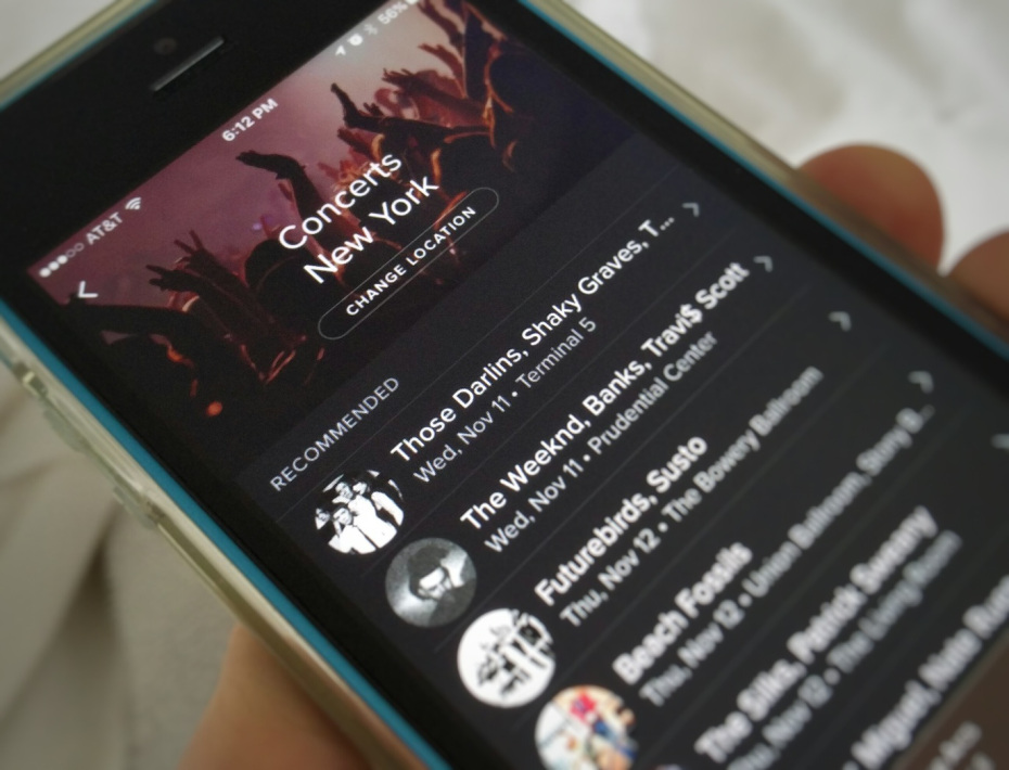 Spotify Add ‘Concerts’ Tuned to Your Music Tastes