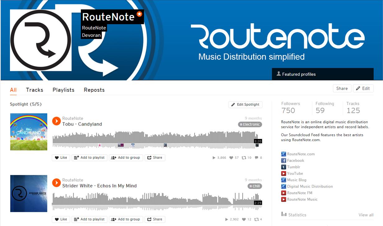 RouteNote Artists to Receive Free Unlimited Tier for Artists Monetizing within Our Soundcloud Network