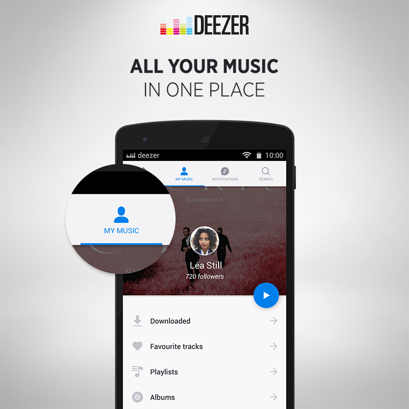 Deezer Android app my music