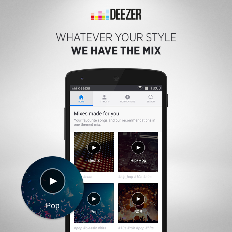 Deezer updated Android app homepage