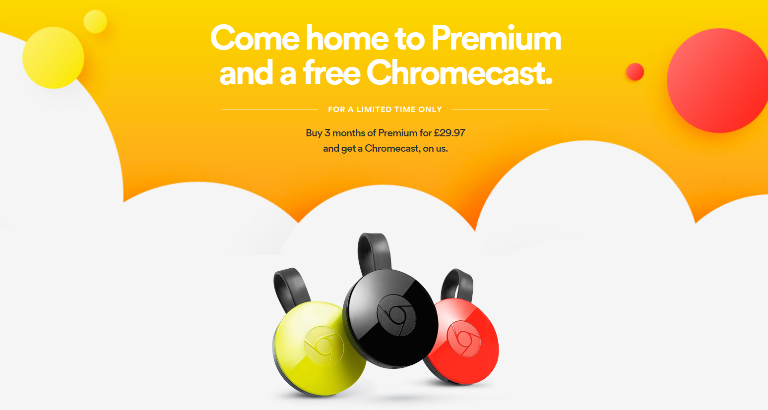 Get a Free Chromecast When You Sign Up To Spotify