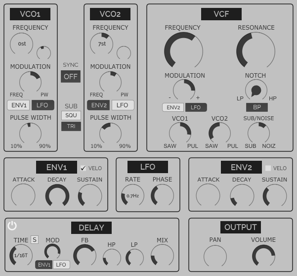 Free monophonic synthesiser from HY Plugins