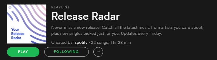 Stay in the loop with your fave artists with Spotify’s new Release Radar playlists