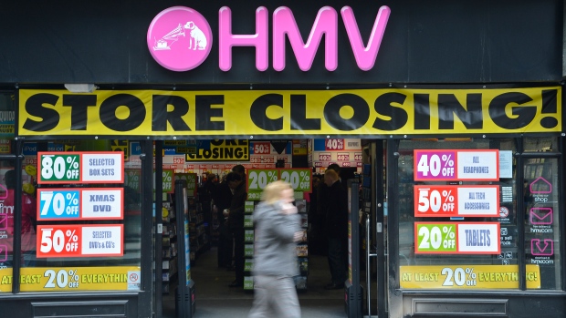 HMV shuts down all 102 Canadian stores due to bankruptcy
