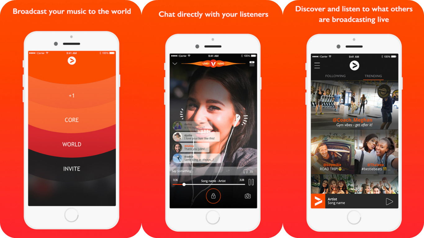 Combine Spotify with livestreaming to share your music experiences through Vertigo Music