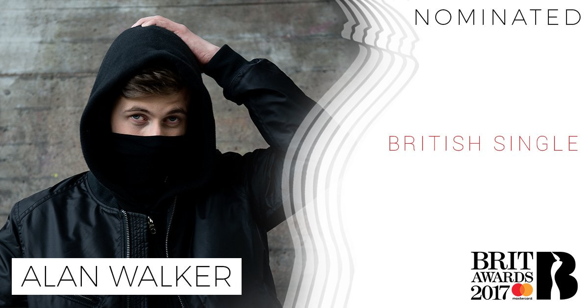 Alan Walker up for British Single of the year at BRIT Awards
