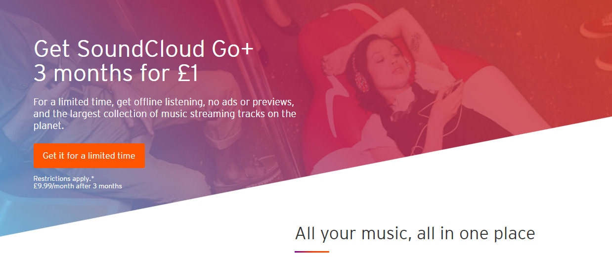 Get 3 months of ad-free, offline music with SoundCloud Go+ for just $1