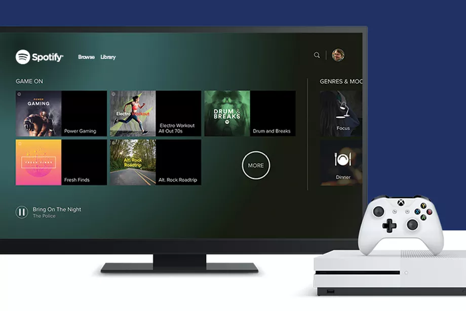 Spotify now streaming on the Xbox One