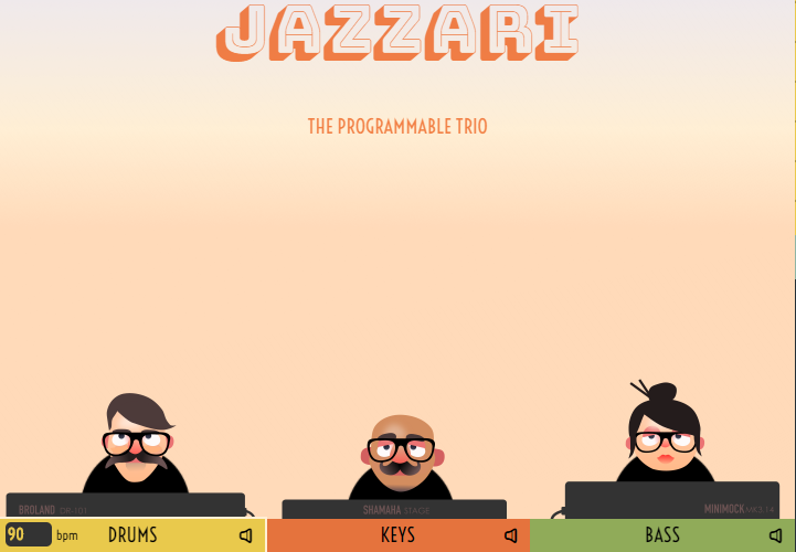 Learn to code music in your web browser by controlling this jazz trio