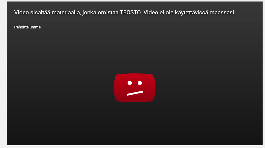 YouTube blocked music in Finland after licensing deal breaks down