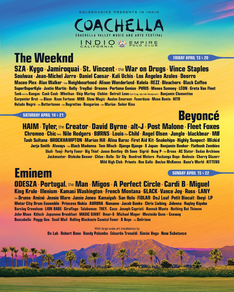 Coachella 2018’s MASSIVE line-up revealed