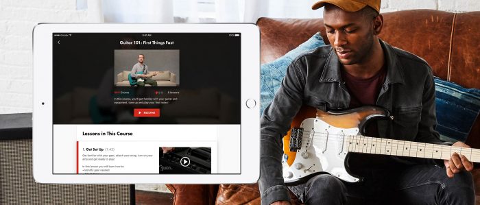 Fender Play learn guitar lessons teach tutorial guide app application mobile beginners guitarist