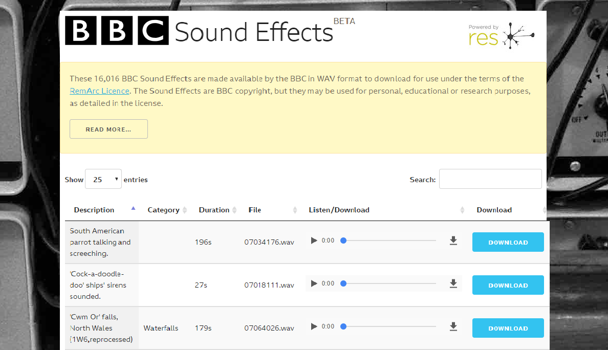 Get 16,000 of the BBC’s sound effect samples for free