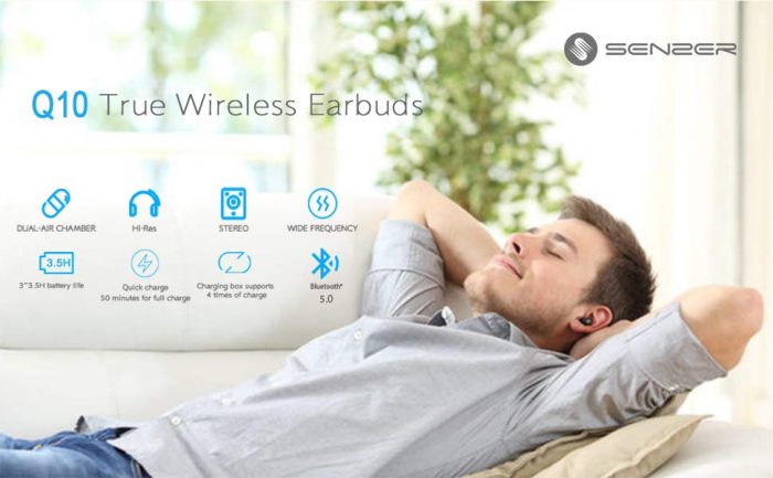 Senzer Q10 earphones earbuds music wireless listening cyber monday black friday weekend deals discount sales