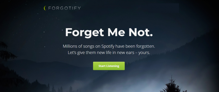 Forgotify Find the hidden gems on Spotify and be found yourself with Forgotify ...