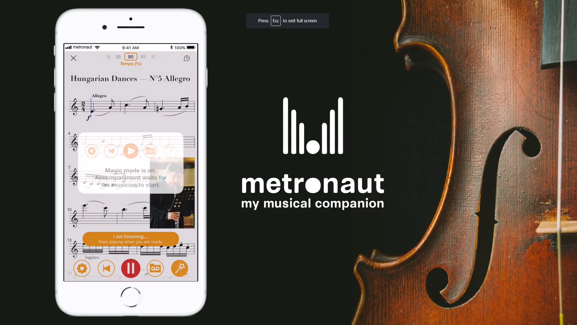 Play with an entire orchestra through one simple app