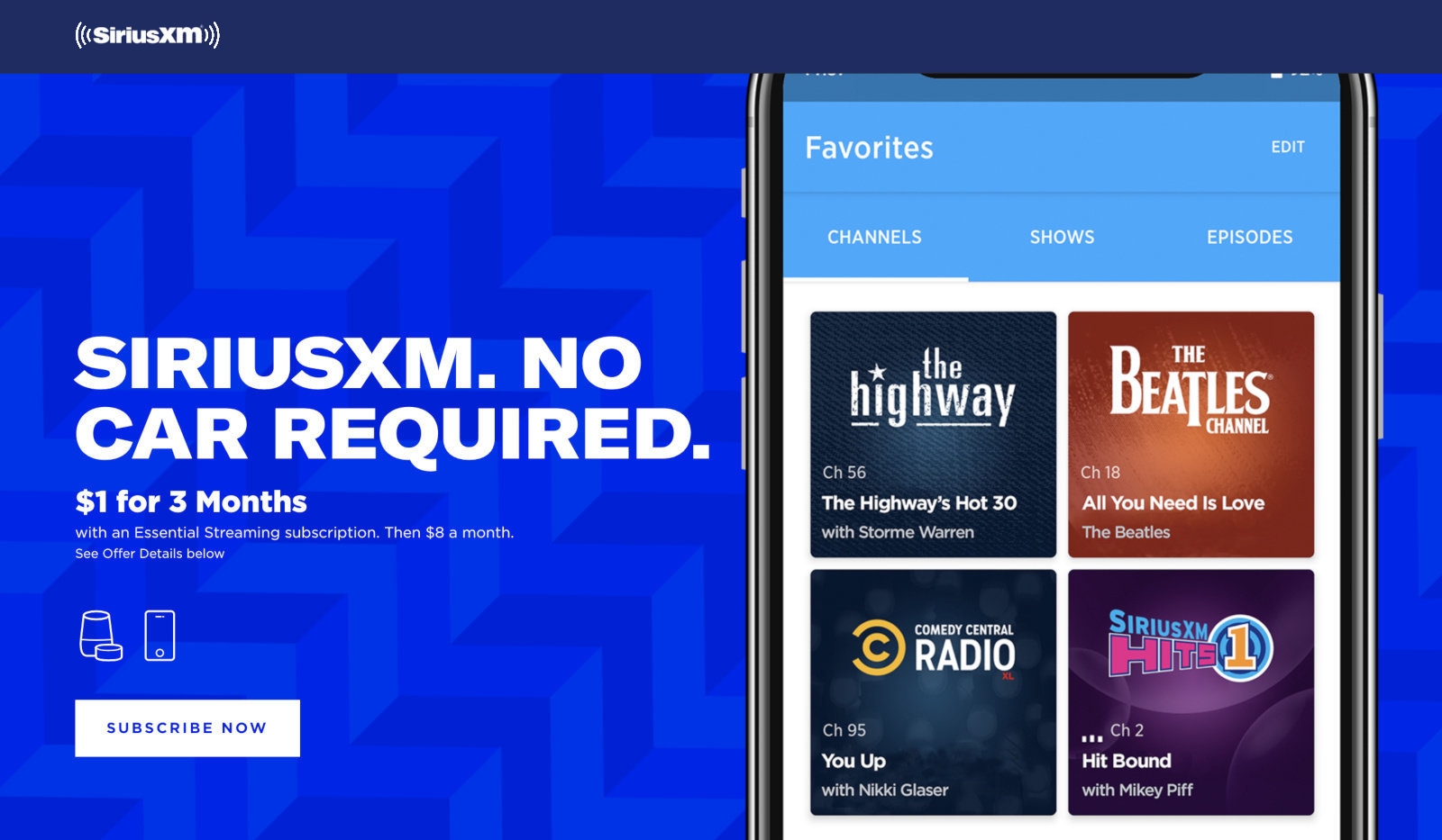 sirius xm radio packer game channel