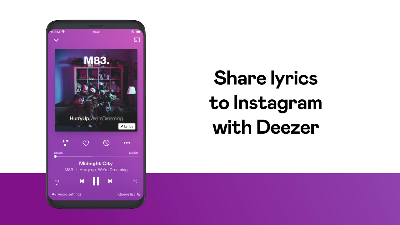 Share the lyrics that mean the most on Instagram from Deezer
