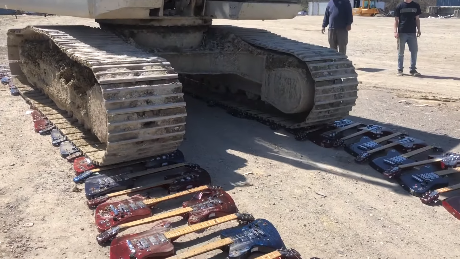 Watch 324 Gibson guitars crushed by a crane (video)