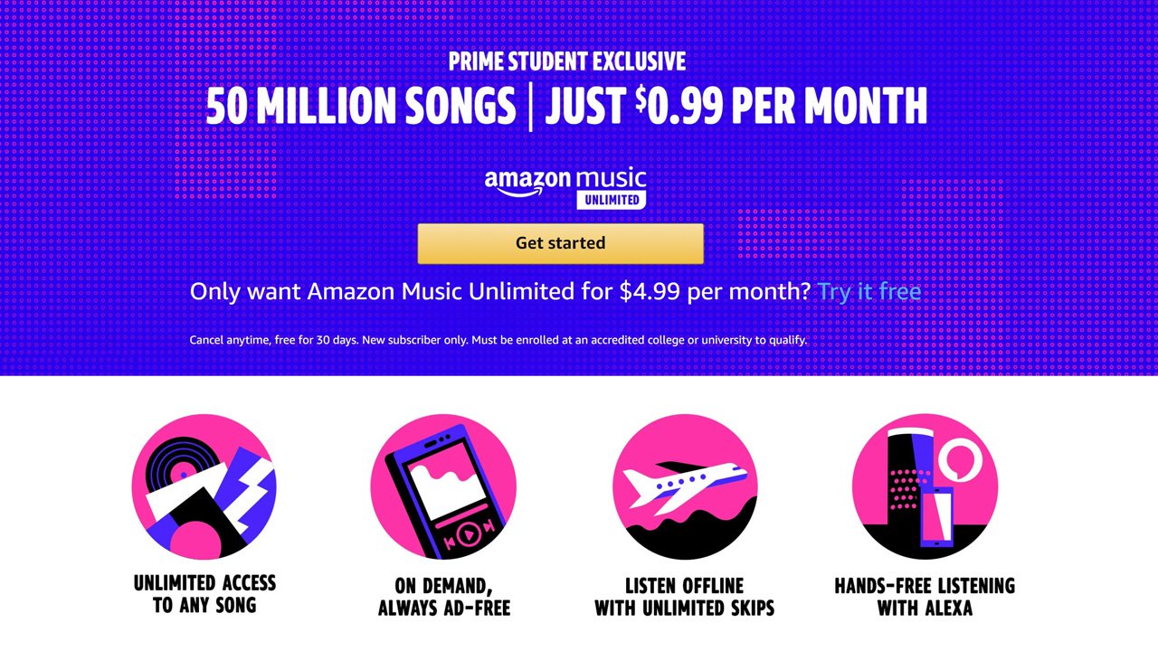 Students can now get Amazon Music Unlimited for just $0.99