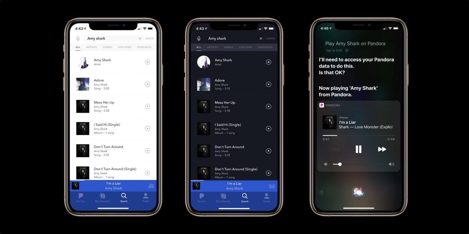 Use Siri to listen to music on Pandora’s newly dark app