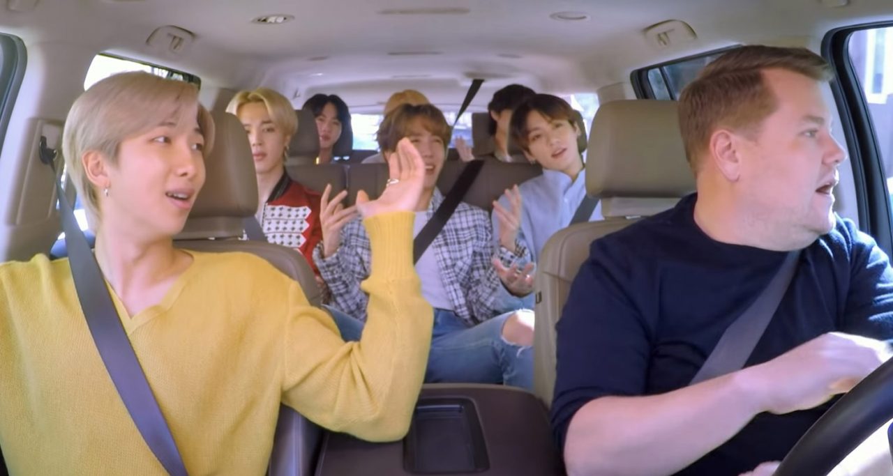 Watch Bts Join James Corden For Carpool Karaoke Video Routenote Blog James corden hits the carpool lane with international superstars bts to sing songs off their new album map of the soul: watch bts join james corden for carpool