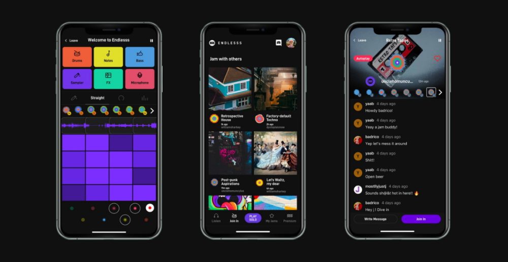 Endless offers a virtual hang out for collaboratively jamming out music ...