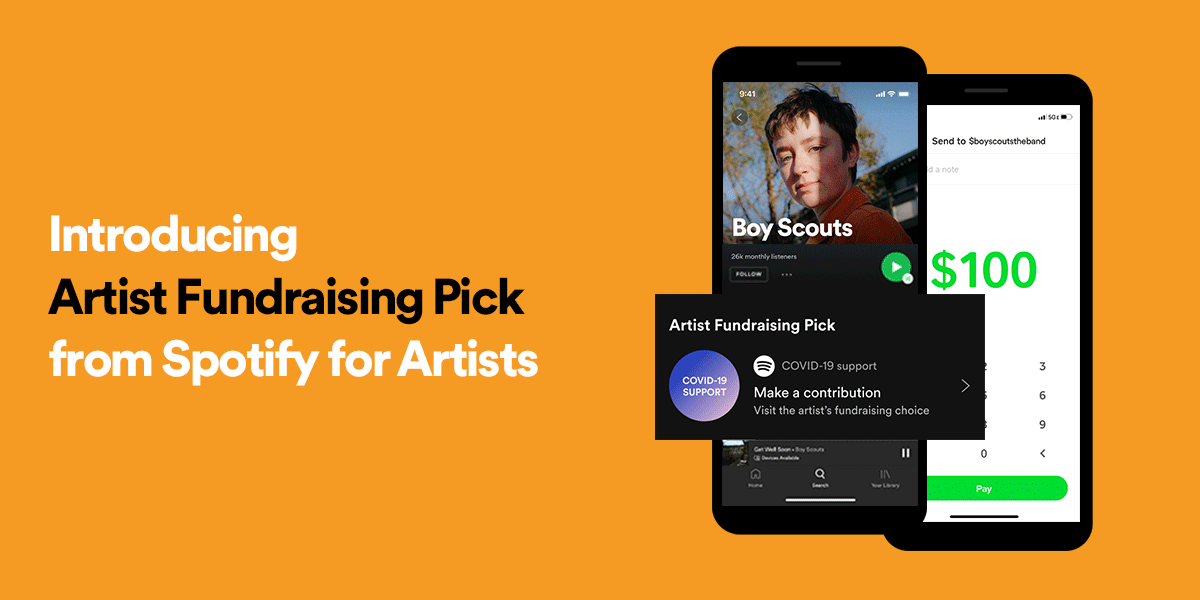 Spotify introduce a custom fundraising button for every artist to add