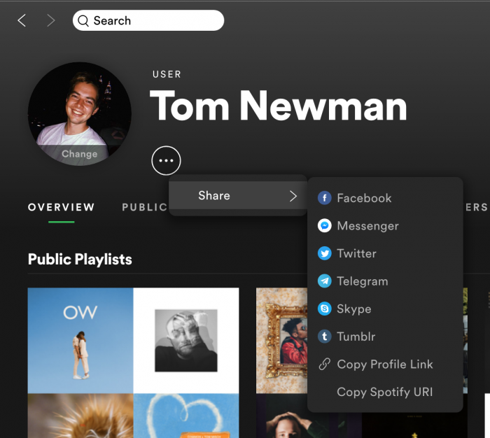 How to share spotify profile