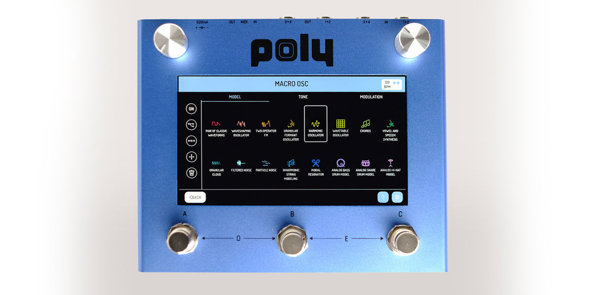 Poly Effects Beebo touch screen modular synth in a guitar pedal