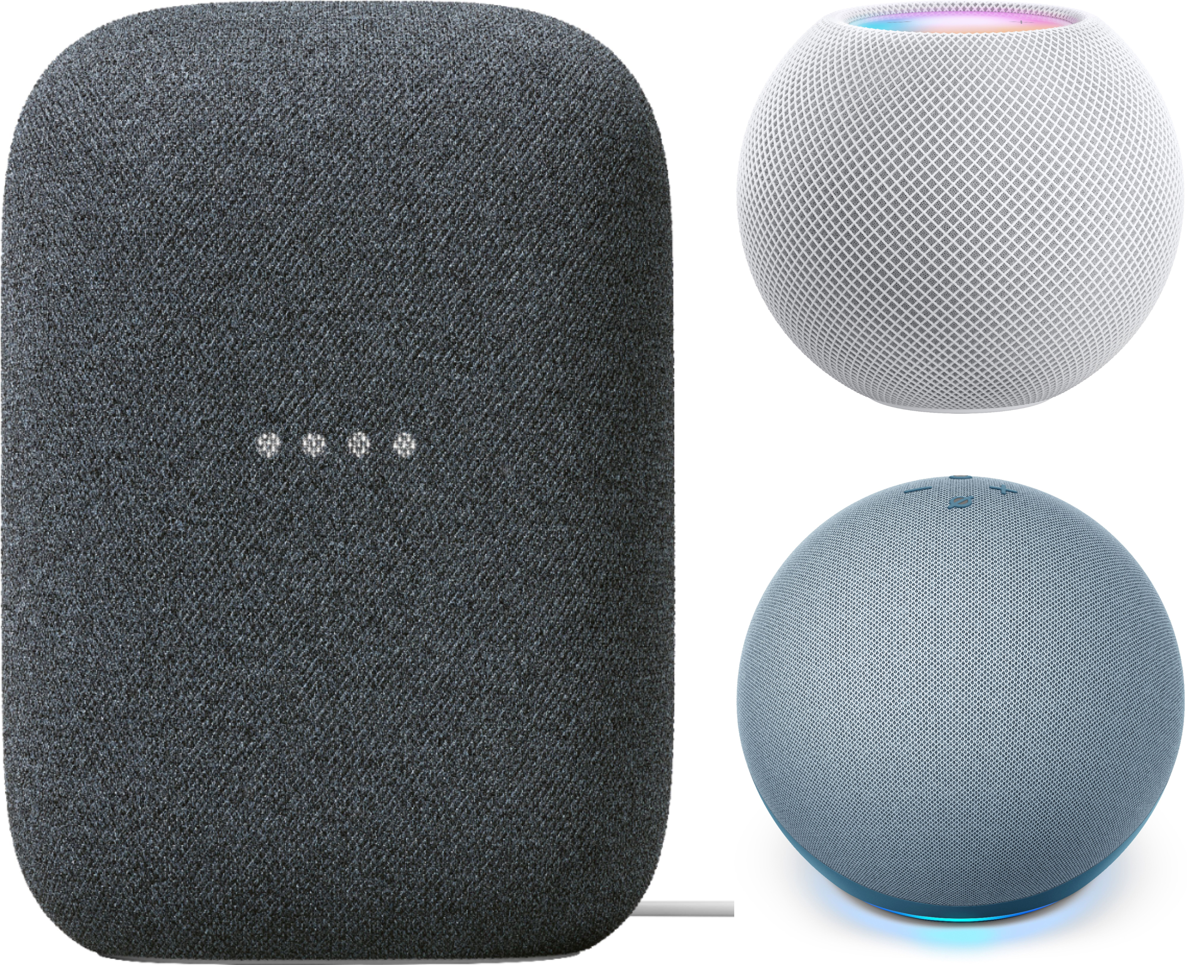 Top 3 smart speakers under $100 – Apple HomePod mini vs. Google Nest Audio vs. Amazon Echo 2020