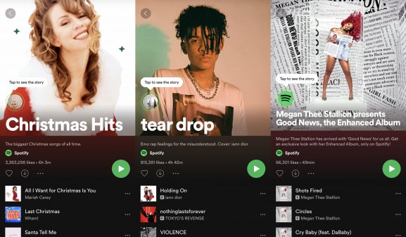Spotify test stories feature on playlists with behind-the-scenes clips from artists