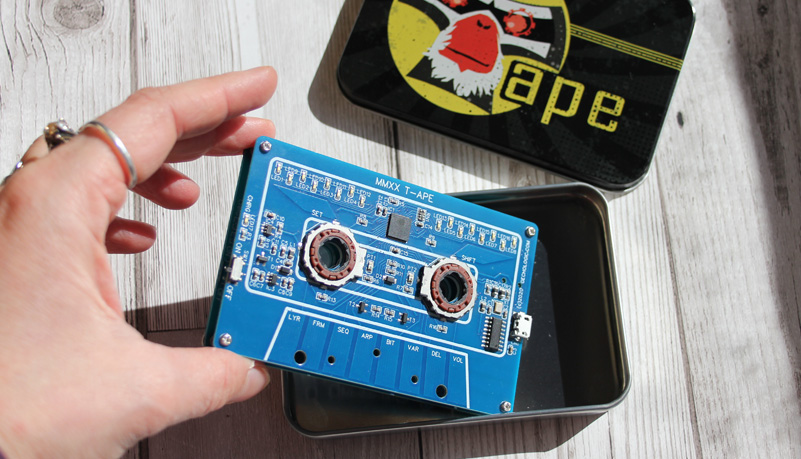 MMXX T-APE is a bytebeat synth dressed as a cassette
