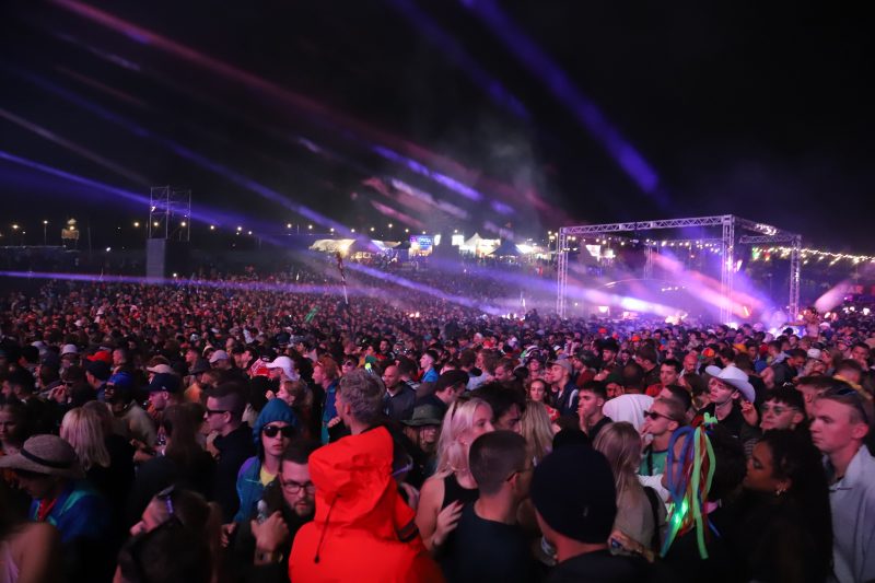 night time festival crowd