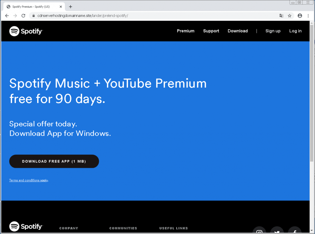 Scams offering free Spotify and YouTube Premium trials