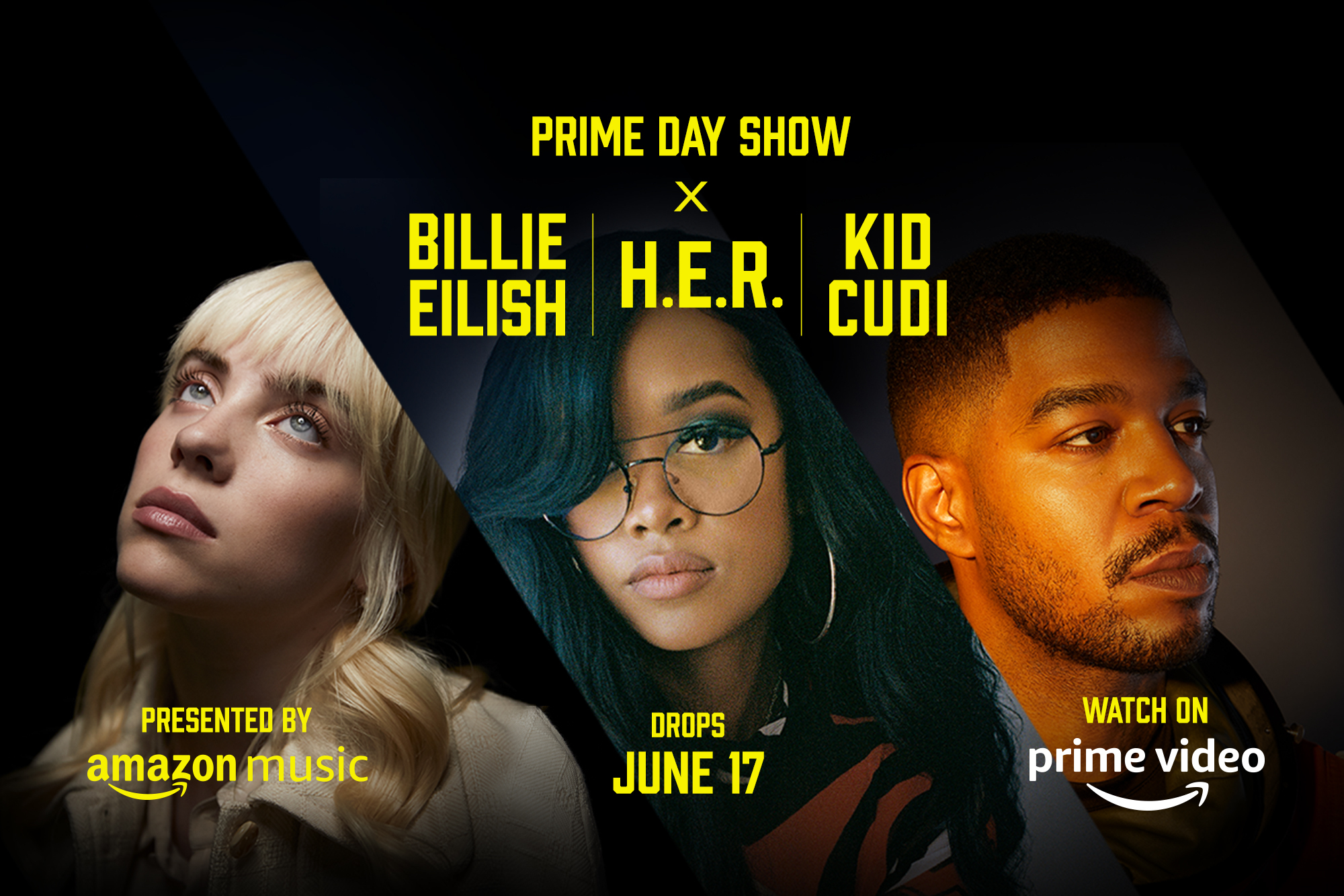 Amazon announces The Prime Day Show featuring Billie Eilish, H.E.R, and Kid Cudi
