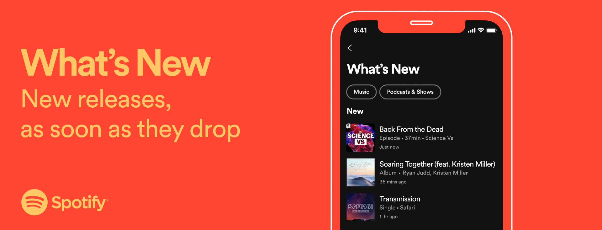 Spotify ‘What’s New’ is a feed of all the latest releases from the artists and podcasts you follow