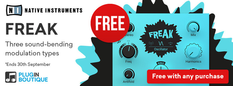 FREAK by Native Instruments is free with any purchase from Plugin Boutique