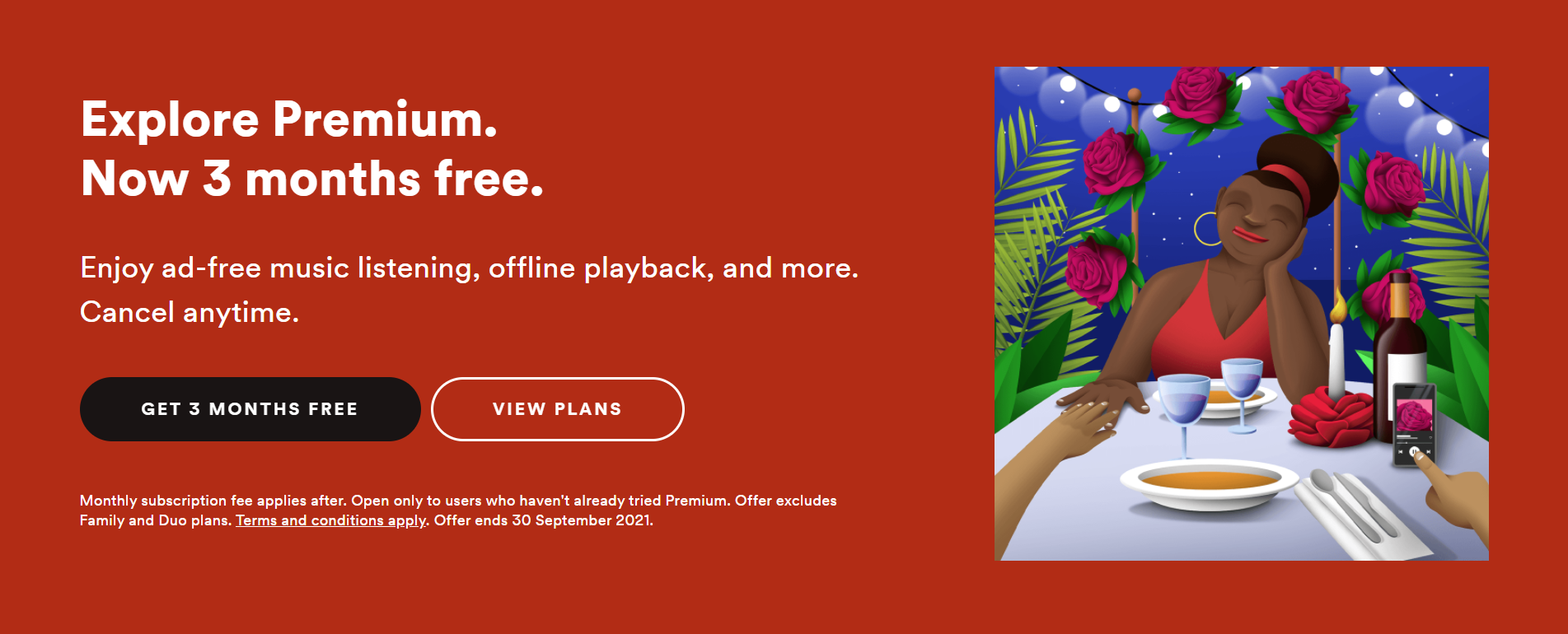 Spotify are offering three months of Premium to new and previous members