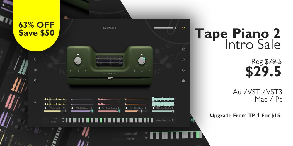 Thenatan release Tape Piano 2, a lo-fi piano-keys VST, for just $29.50