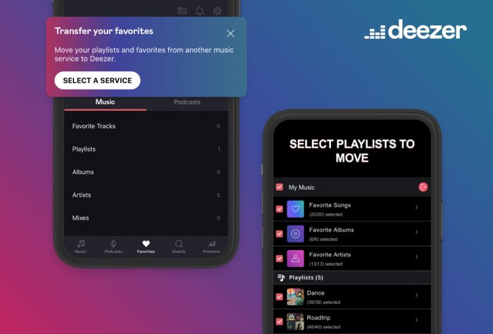 deezer transfer music library