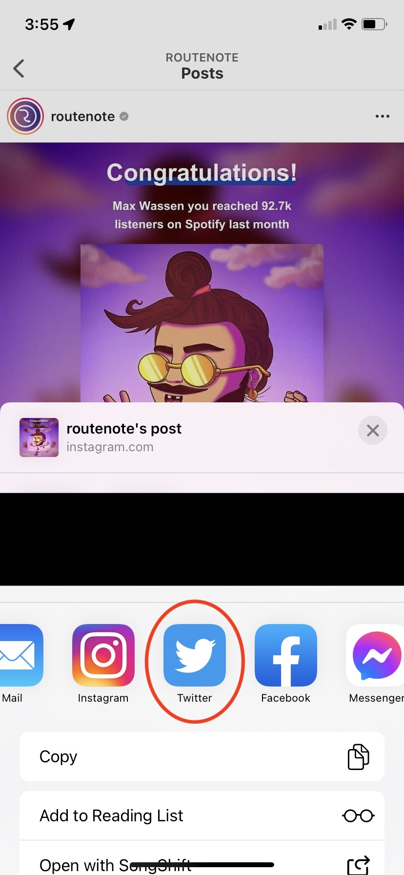 How to share Instagram posts on Twitter with previews - RouteNote Blog