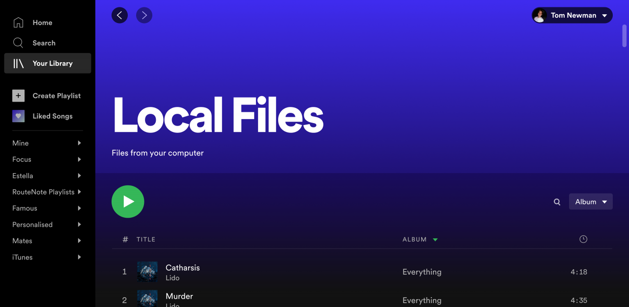 Can I listen to local files on Spotify across multiple devices