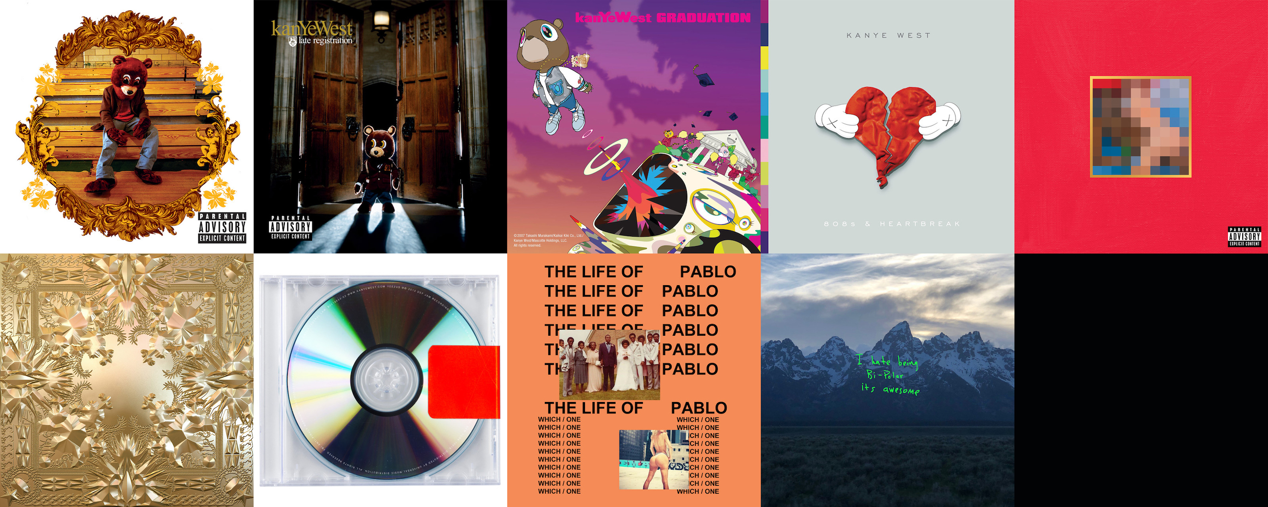 Kanye West is the first artist to have ten studio albums reach one