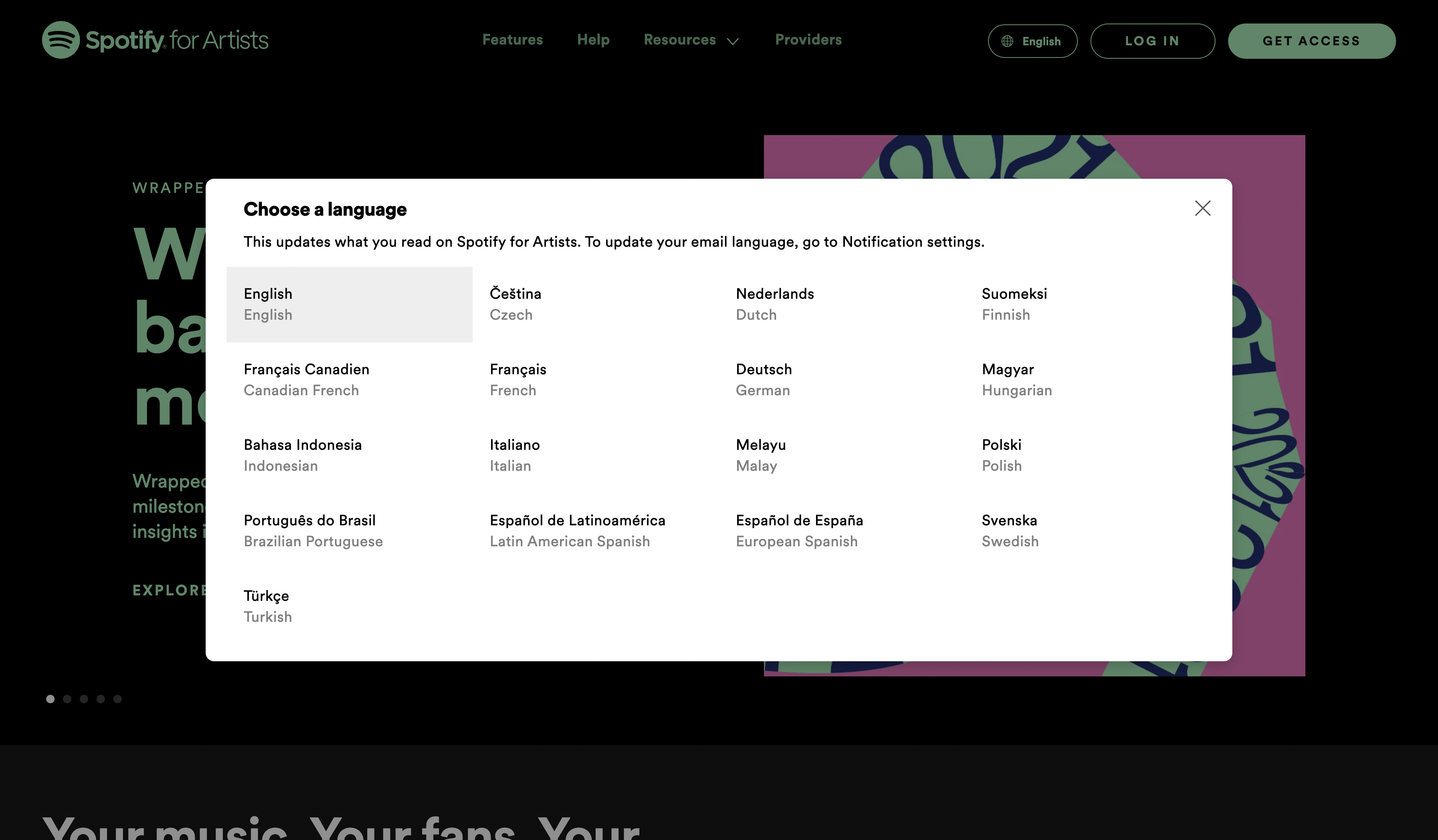 How to switch language on Spotify for Artists - RouteNote Blog