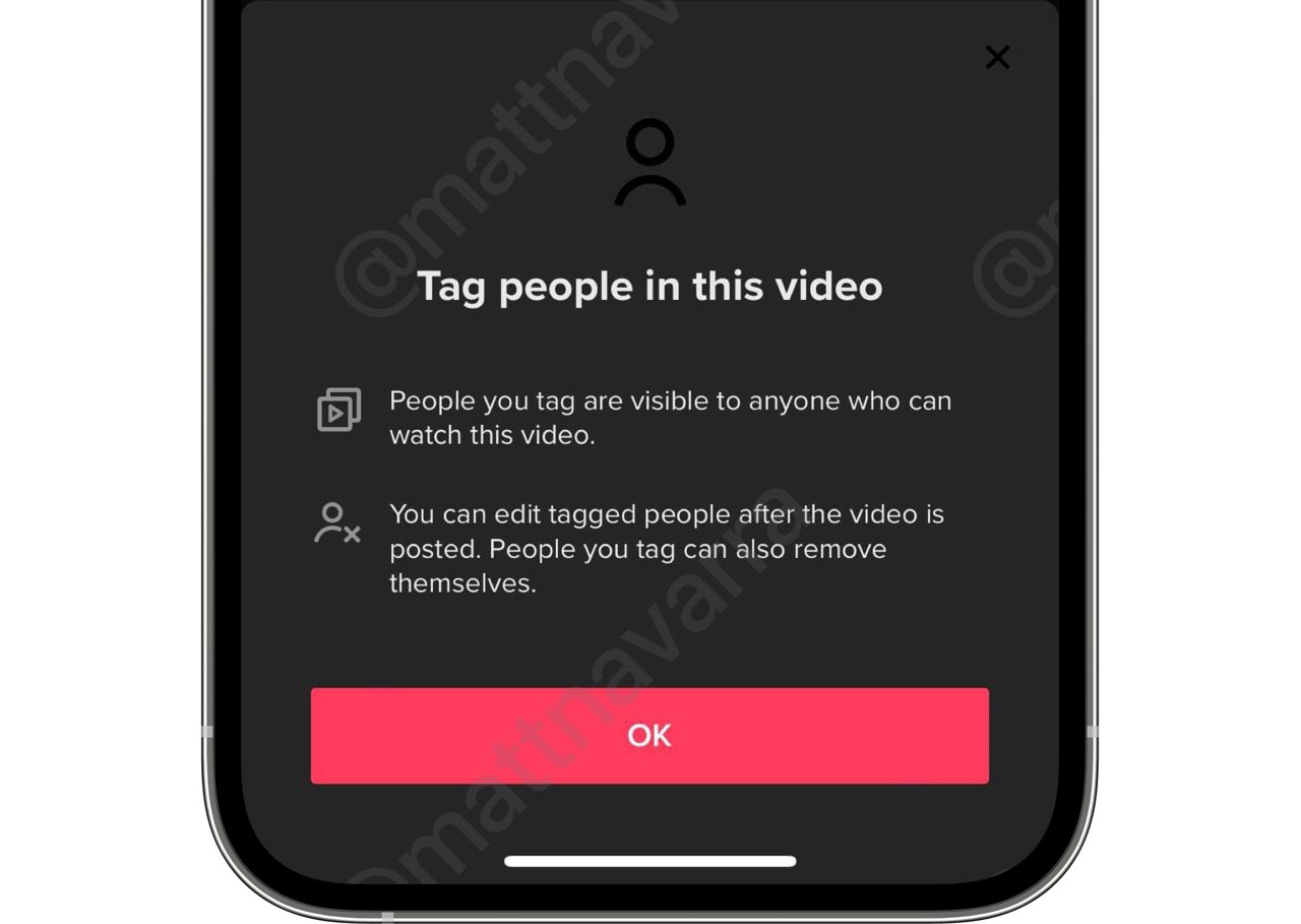 TikTok are testing a new tagging feature
