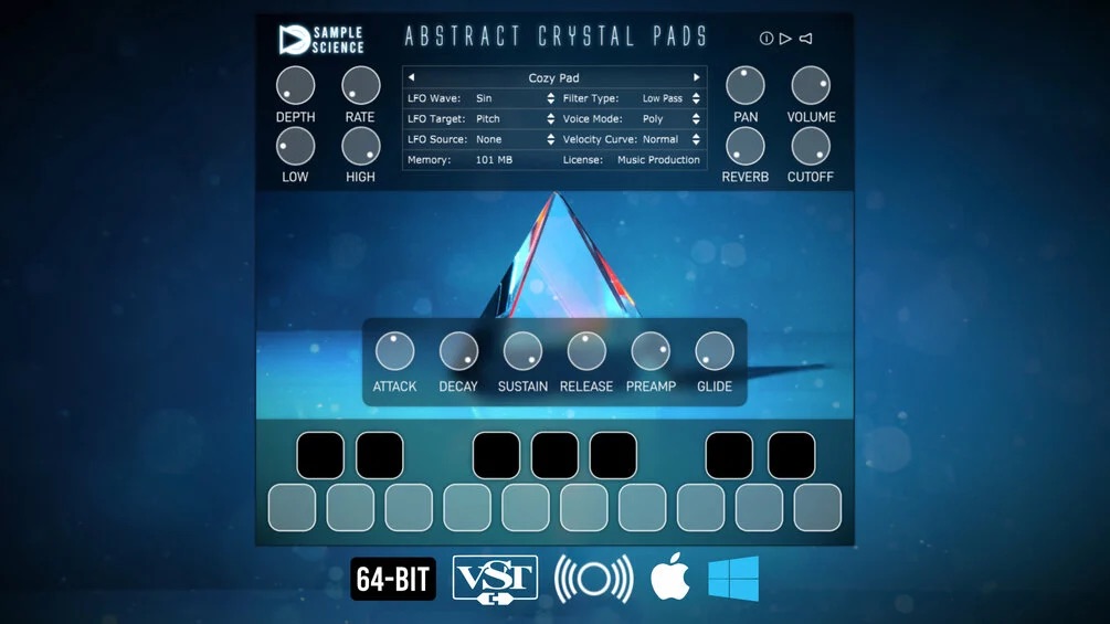 The plugin version of SampleScience Abstract Crystal Pads