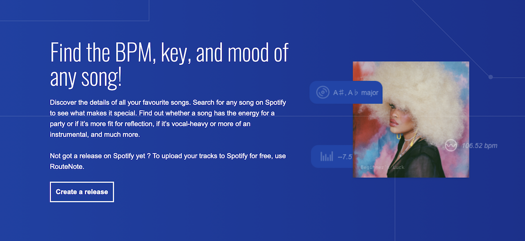 RouteNote launch the Song Analysis tool – quickly find the BPM, key and mood of any song